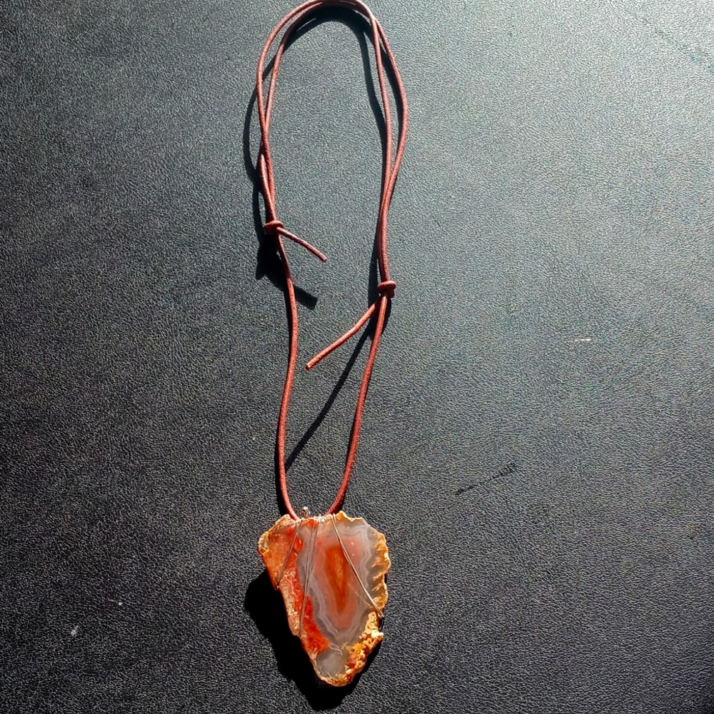 Hand Made Natural Stone Pendant Necklace